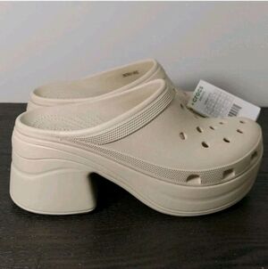 Crocs Siren Heeled Clog Bone 208547-2Y2 Women’s Size 11